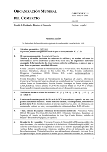 G/TBT/N/MEX/133 Página 1 Organización Mundial del Comercio G
