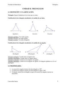 unidad ii. triángulos - Facultad de Matemáticas