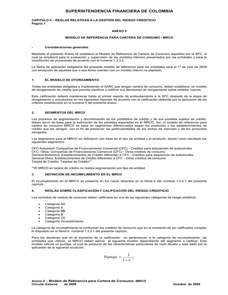 ANEXO 1 - Superintendencia Financiera De Colombia