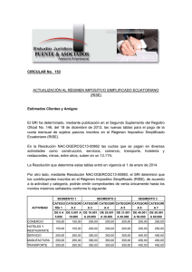 Actualización Al Régimen Impositivo Simplificado Ecuatoriano (Rise)