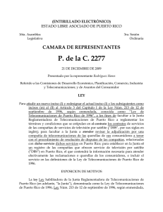 P. de la C. 2277 CAMARA DE REPRESENTANTES (ENTIRILLADO ELECTRÓNICO)