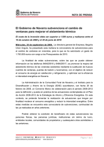 El Gobierno de Navarra subvenciona el cambio de ventanas para
