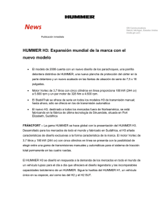 HUMMER H3: Expansión mundial de la marca con el nuevo modelo