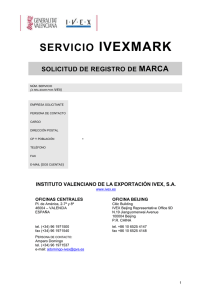 IVEXMARK SERVICIO MARCA SOLICITUD DE REGISTRO DE