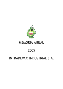 MEMORIA ANUAL 2005 INTRADEVCO INDUSTRIAL S.A.