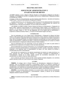 SEGUNDA SECCION SERVICIO DE ADMINISTRACION Y ENAJENACION DE BIENES