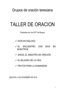 Taller de Oración, preparado por Pedro Tomás Navajas, ocd