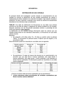 Tablas de Distribuci&oacute;n Una Variable
