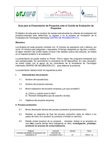 FRIUT - 14 Guía para la Presentación de Proyectos ante el Comité