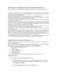 Las fracturas y luxaciones a nivel cervical continúa siendo la tercera