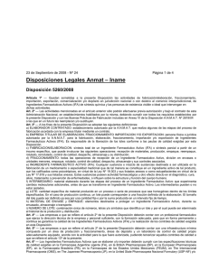 Disposiciones ANMAT 23-09-2008