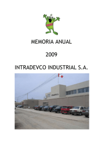 MEMORIA ANUAL 2009 INTRADEVCO INDUSTRIAL S.A.
