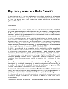 Reprimen y censuran a Radio Nnandi´a La represión contra la