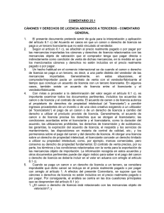 COMENTARIO 25.1 CÁNONES Y DERECHOS DE LICENCIA