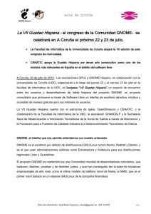 nota de prensa - Facultade de Informática de A Coruña