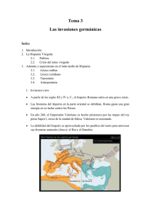 Tema 3 Las invasiones germánicas Índice Introducción La Hispania