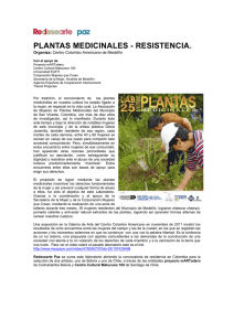 PLANTAS MEDICINALES - RESISTENCIA.  Organiza: Centro Colombo Americano de Medellín