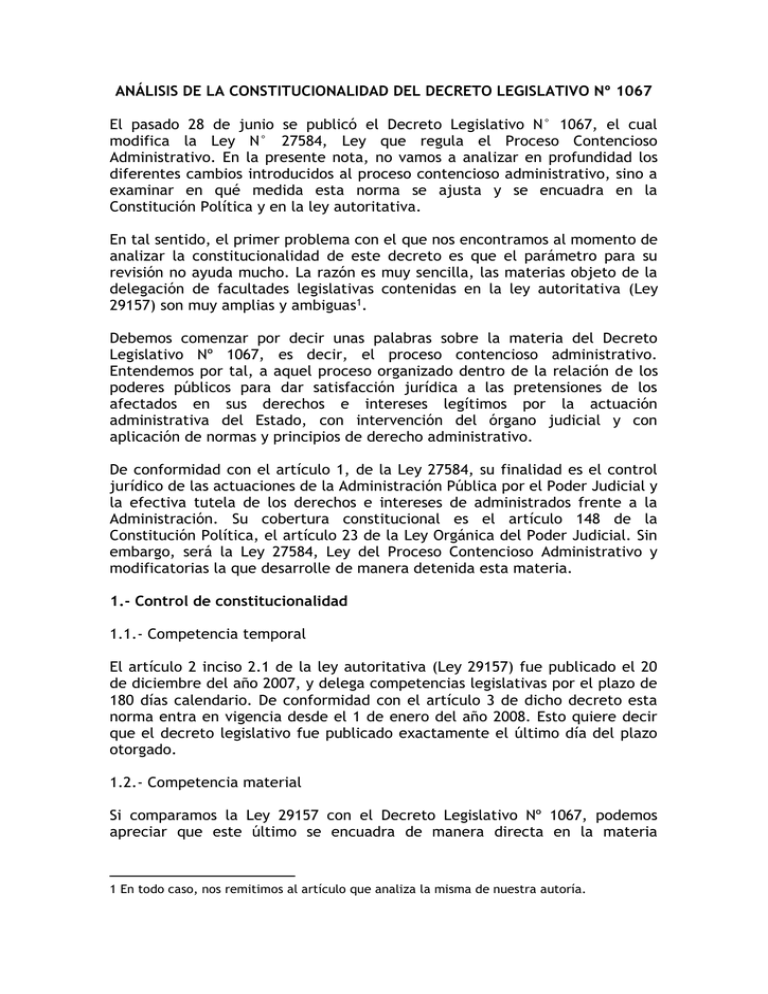 Análisis De La Constitucionalidad Del Decreto