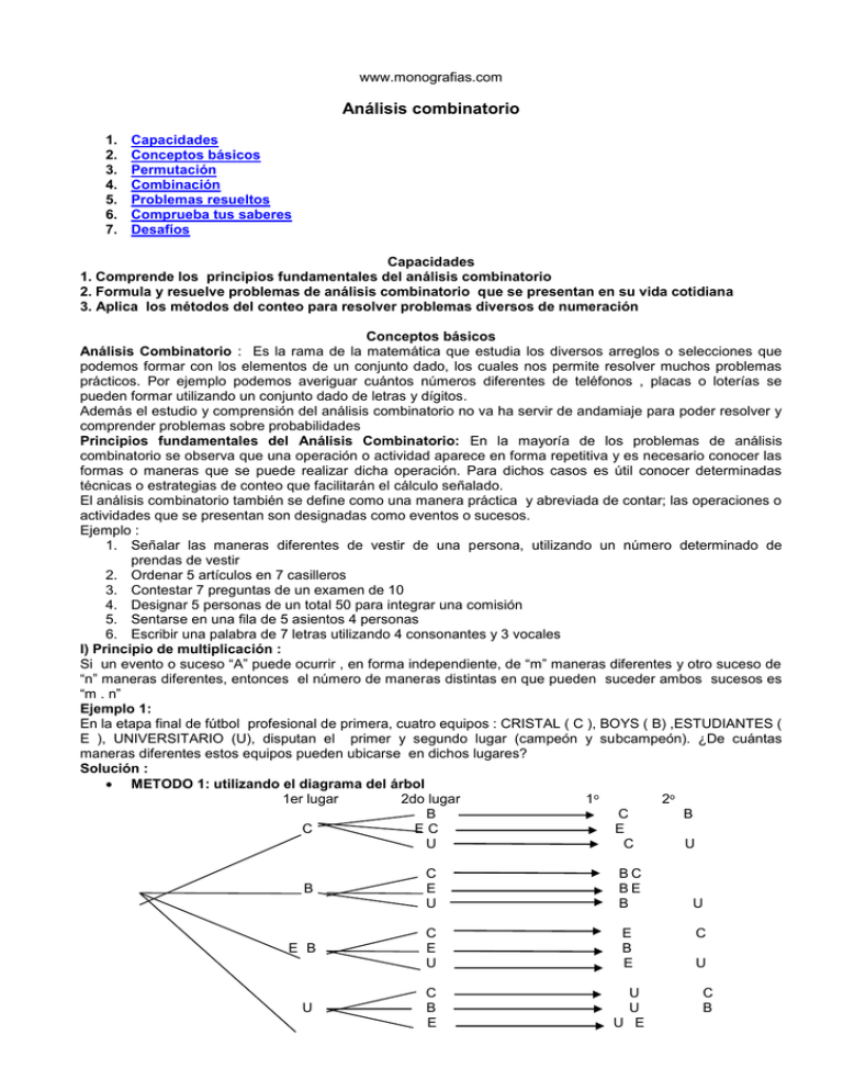 ANÁLISIS COMBINATORIO