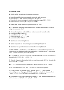 a) Seg&uacute;n Bronsted, las bases son sustancias capaces de ceder... b) Una soluci&oacute;n 0,1 M de un &aacute;cido d&eacute;bil tiene... Preguntas de repaso