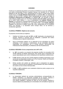 CONVENIO  Conste por el presente documento el Convenio de Préstamo en... una  parte  la  Universidad  Peruana ...