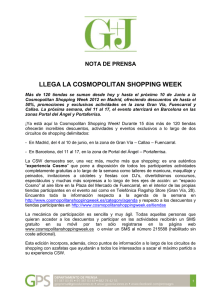 LLEGA LA COSMOPOLITAN SHOPPING WEEK NOTA DE PRENSA