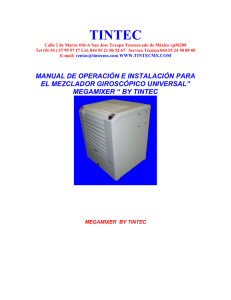 manual de operación e instalación para el mezclador