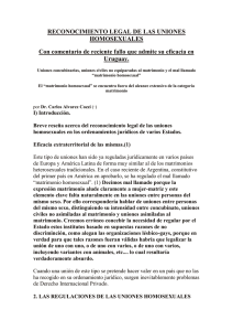 reconocimiento legal de las uniones homosexuales
