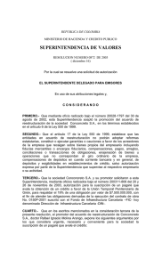 resolucion 872 de 2003/12/16 - Superintendencia Financiera de