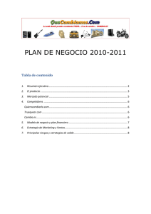 5. Modelo de negocio y plan financiero.