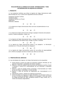 cuestionario de evaluación de las agencias de viajes “internacional”