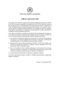 Circular Nota CBU - Bolsa de Comercio de Rosario