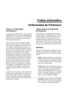 Folleto informativo Enfermedad de Parkinson ¿Qué es la enfermedad
