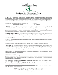 B - Boro 6% (Quelato de Boro) GUIA DE INFORMACION TECNICA