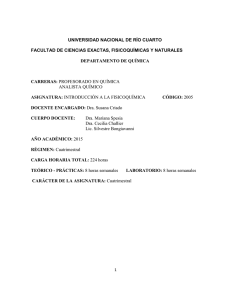 UNIVERSIDAD NACIONAL DE RÍO CUARTO DEPARTAMENTO DE QUÍMICA