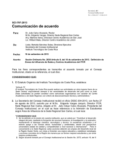 Comunicación de acuerdo SCI-797-2013  Para: