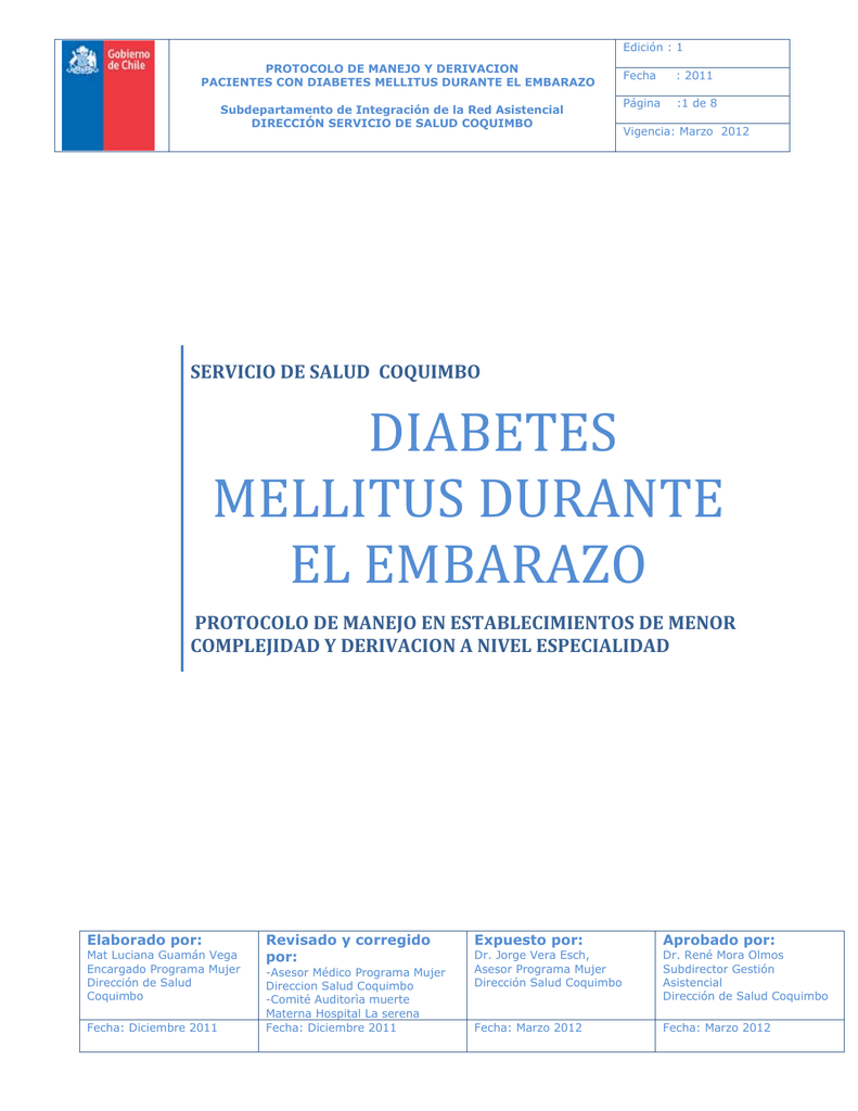 sobre revisiones del programa de protocolo de diabetes