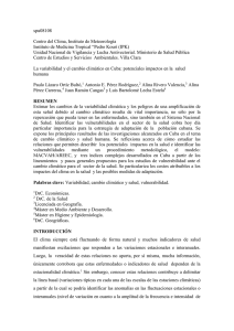 La Variabilidad y el Cambio Climático en Cuba: Potenciales