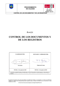 Pr 4.2.1 – Control de Documentos y Registros
