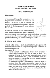 Ficha introductoria "VIVIR EL DOMINGO" Carta de Juan Pablo II