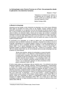 La Antropología como Ciencia Forense en el Perú: Una
