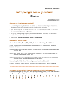 antropología social y cultural Glosario  ¿Porqué un glosario de antropología?