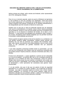 DISCURSO DEL MINISTRO AGRICULTURA, CARLOS LEYTON