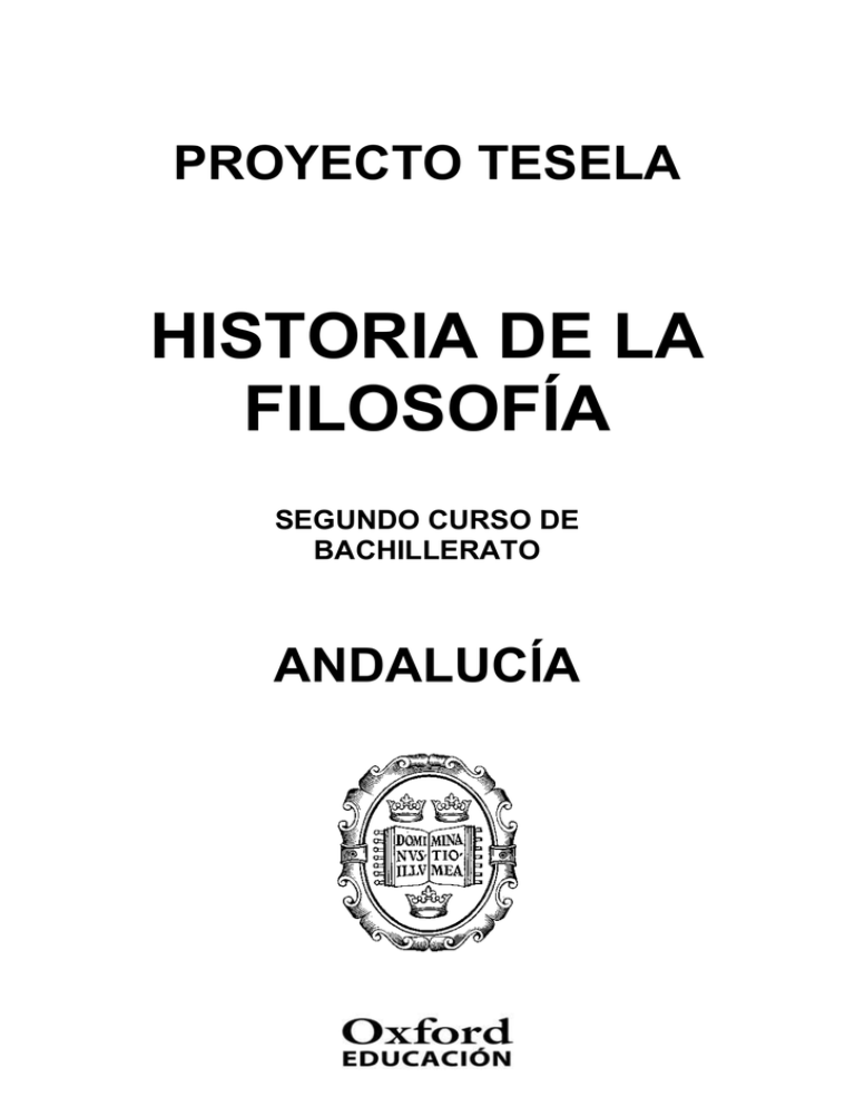 Programación Tesela Historia De La Filosofía 2º Bach. Andalucía (1