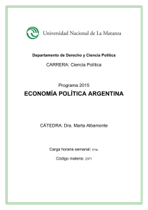 Economía Política Argentina - Departamento de Derecho y Ciencia