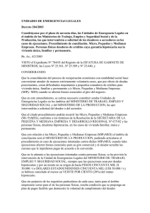 unidades de emergencias legales - Ministerio de Trabajo, Empleo y