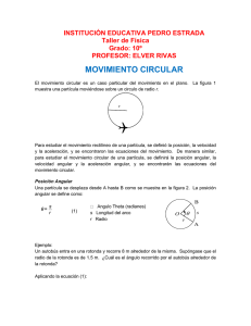 MOVIMIENTO CIRCULAR INSTITUCIÓN EDUCATIVA PEDRO ESTRADA Taller de Física Grado: 10º