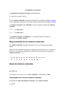 NUMEROS NATURALES naturales conjunto de los números naturales