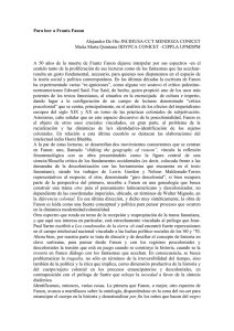 Para leer a Frantz Fanon  Alejandro De Oto INCIHUSA-CCT MENDOZA CONICET