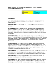 CONVENCION INTERAMERICANA SOBRE DESAPARICION FORZADA DE PERSONAS